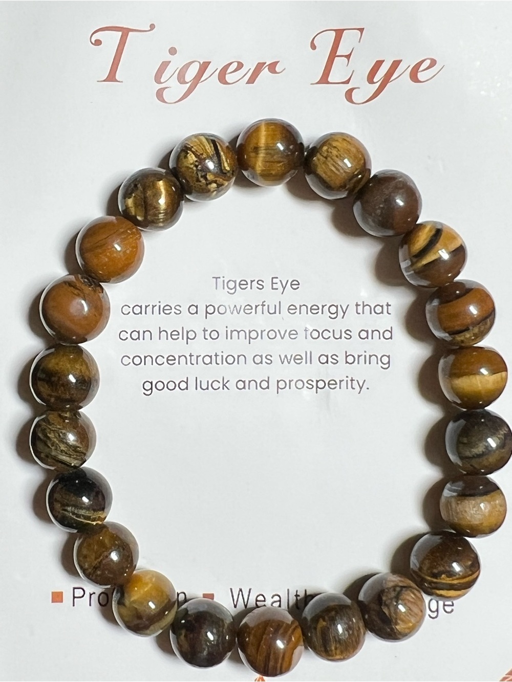 Tiger Eye Beaded Stretch Bracelet - Brown